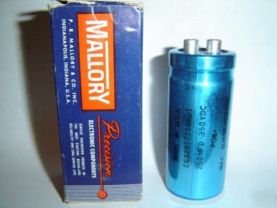 Mallory electrolytic capacitor 250UF 350V CGS251T350BD1