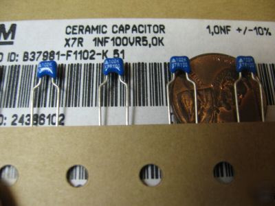 P/n - B37981F1102K caps ceramic X7R 1000PF 63V 5MM 