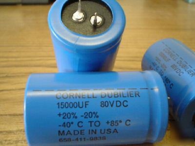 5PCS 80V 15000UF cornell dubilier snap-in capacitors