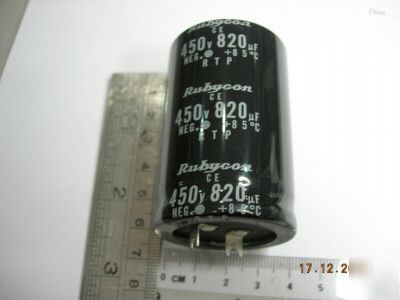 820UF-450V rubycon capasitor (3PCS 1 lot)
