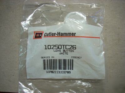 Cutler-hammer plastic white lens p/n 10250TC26