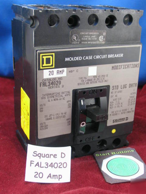 FAL34020 ... square d ... circuit breaker ... 20 amp