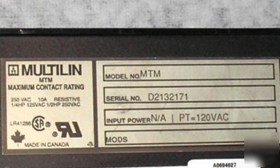 Multilin model mtm motor mgmt relay 120VAC
