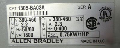 Allen bradley 1305 BA03A a 1HP ac drive vfd excellent