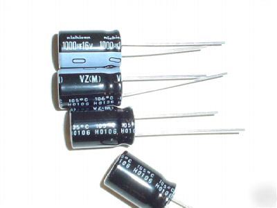 New 25 nichicon 16V 1000UF hi-temp radial capacitors 