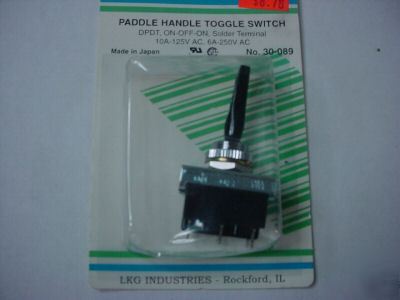 Paddle handle toggle switch, dpdt, on-off-on