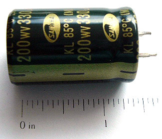 Radial electrolytic snap-in capacitors ~ 330UF 200V (6)
