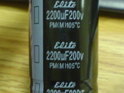 5 elite 200V 2200UF high temp 105C snap in capacitors 