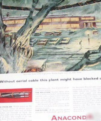 Anaconda aerial cable-wire ken davies art -1950S ad