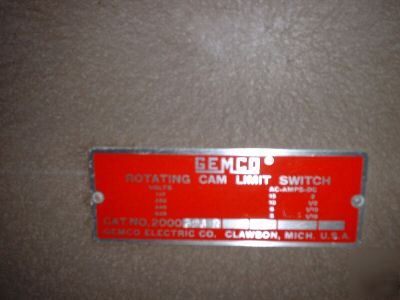 Gemco rotating cam limit switch punch press 2000-326P