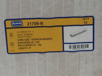 Ilsco 21709-b heat shrink tubing 10 pack 500-1000 mcm 