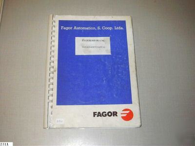 Fagor cnc - 101 /102 cnc installation manual
