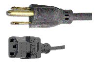 Shielded ac detachable line cord 10 amp 3 meter 2 pc