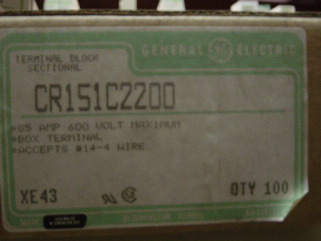 Ge CR151C2200 box terminal block sectional