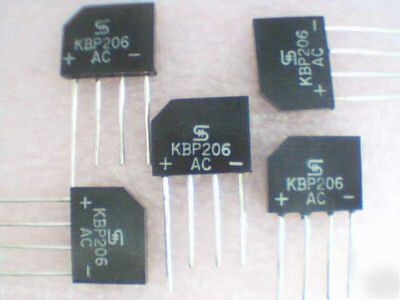 10 x KBP206 bridge rectifiers (75P post uk)