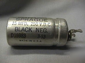 4 vintage sprague 15UF 250V electrolytic capacitors