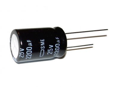 5X radial electrolytic capacitor 2200UF/25V (2.2MF)