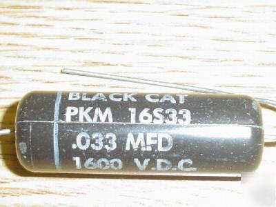 2 cde 1600V 0.033UF hi volt axial capacitors black cat