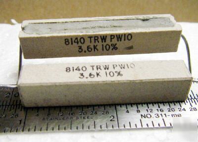 3.6 kohm 10% @ 10W wirewound trw sand resistors (20PCS)