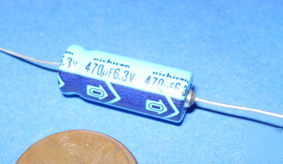 Axial electrolytic capacitor 470MFD 6.3V