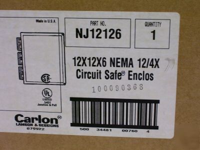 Carlon circuit safe enclosure 12X12X6 nema (12/4X)