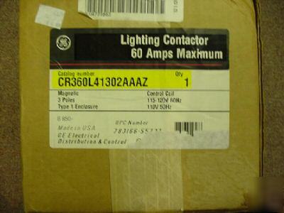 Ge CR360L41302AAAZ 60AMP max 3POLE lighting contactor
