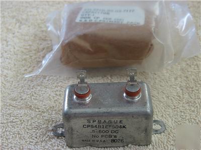 Sprague paper capacitors 0.5MFD @ 600V dc n.o.s.