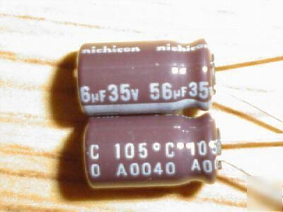 200PCS 35V 56UF nichicon radial capacitors low esr 105C