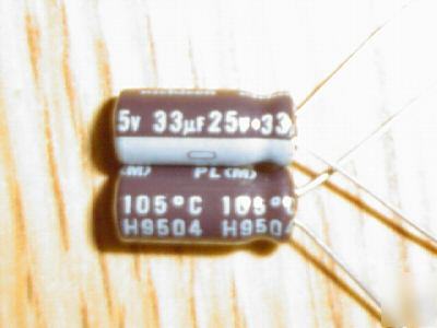 200PC 25V 33UF nichicon radial capacitors low esr 105C