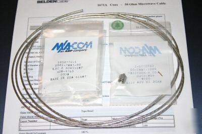 Belden 50 ohm microwave coax..with sma plugs..1671A 