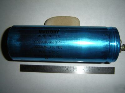 Lot of 3 mallory electrolytic capacitors 20,000UF @ 40V