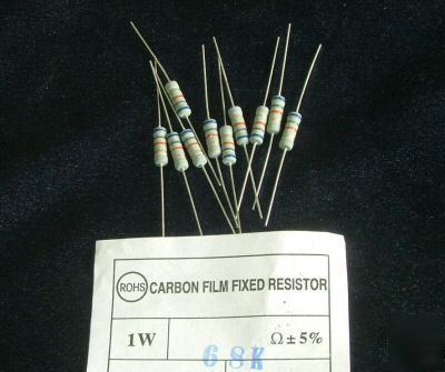 10 pcs 68K 1W carbon resistor for guitar amplifier