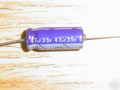 New 25 nichicon 35V 47UF mini axial capacitors 