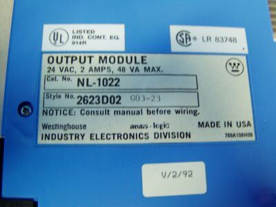 Westinghouse output card m/n: nl-1022 - used