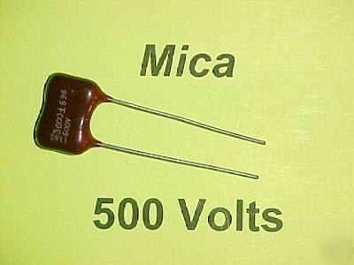 3600PF @ 500 volts dipped silver mica capacitors qty=6