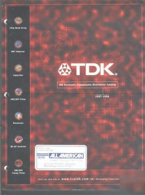 Tdk electronic components distributor catalog 1997-98