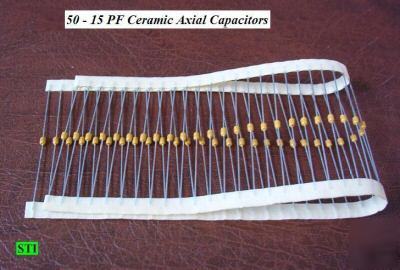 15PF 200V ceramic axial capacitors 15 pf (qty 50)