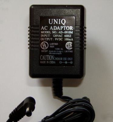 9 volt dc 100MA wall charger