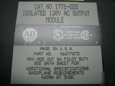 Ab allen bradley 1771-odd 1771ODD output module