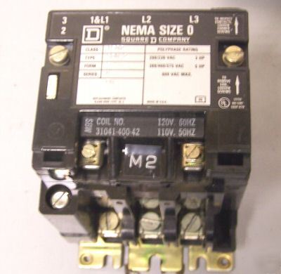 *lnc* square d size 0 motor contactor 5 hp 120 v coil 