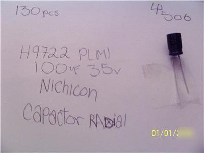 100UF 35V nichicon radial capacitor p/n H9722 plmi