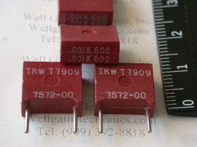 10X trw 7572-00 0.001UF 600V +/- 10% mp capacitor 