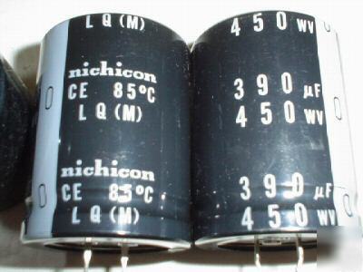 New 20 nichicon lq series 450V 390UF snap-in capacitors 