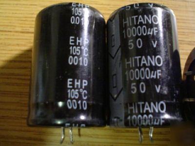 New 10PCS hitano 50V 10000UF 105C snap in capacitors 