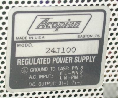 Very nice acopian regulated power supply model# 24J100
