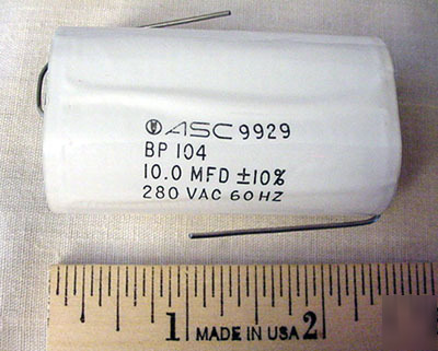 Axial film capacitors ~ 10MFD 10UF 280VAC (2)