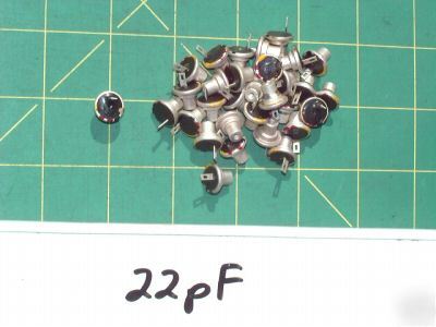 Capacitors button mica w #2-56 hole 22PF 10 vintage nos