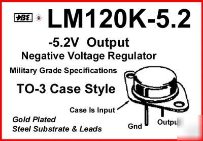 LM120K LM320K neg regulator -5.2V 1.5A to-3 ( 2-pack )