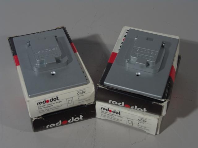 Red dot cover for single hole receptacle lot of 4 