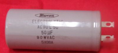 Murcon electrolytic capacitor 50UF 90WVAC